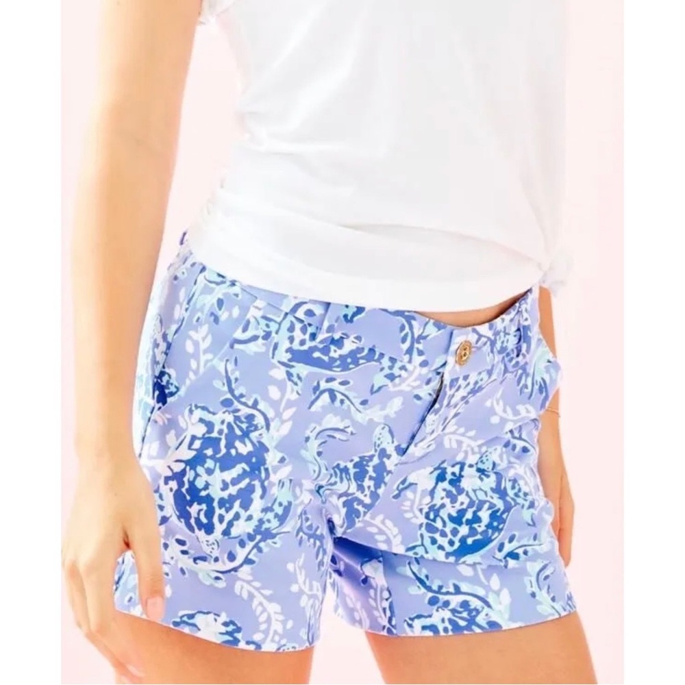 Lilly Pulitzer Blue and White Floral Women Shorts
